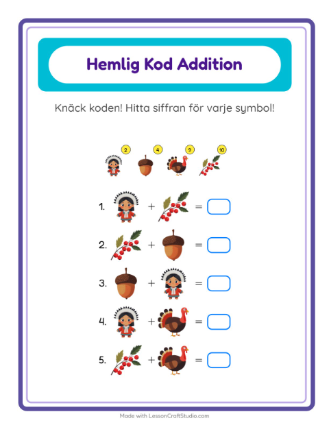 Räknekod – Thanksgiving