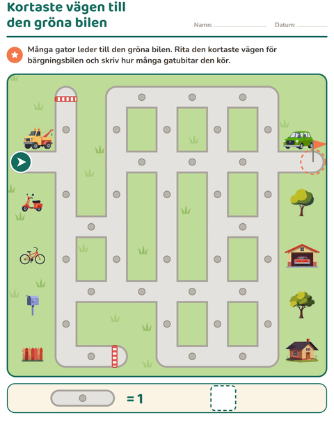 Förhandsvisning av Stadslabyrint: hitta kortaste vägen till den gröna bilen