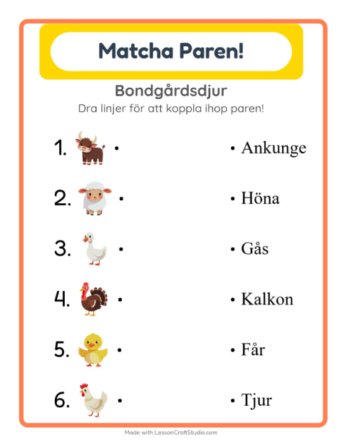 Bild och ord – Bondgårdsdjur