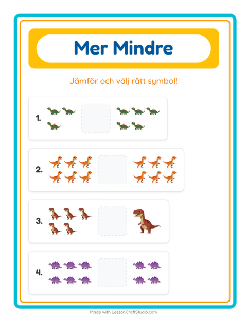 Fler eller färre – Dinosaurier