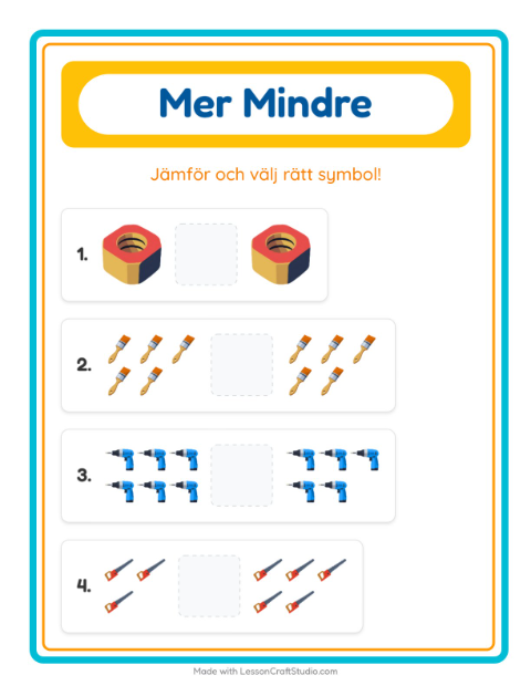 Fler eller färre – Verktyg