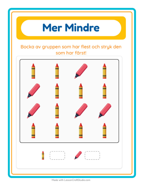 Fler eller färre – Klassrum