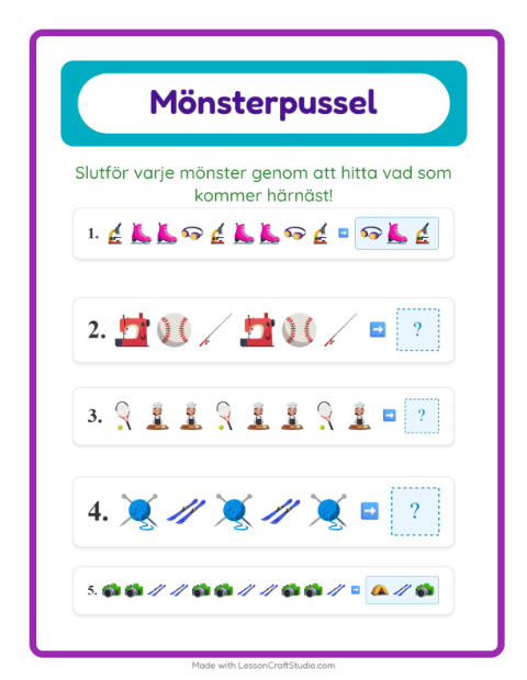 Mönster – Aktiviteter