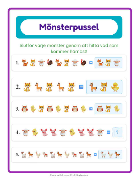 Mönster – Bondgårdsdjur