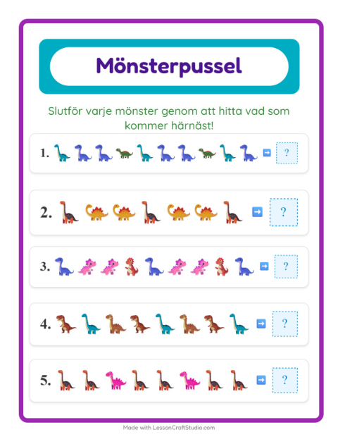 Mönster – Dinosaurier
