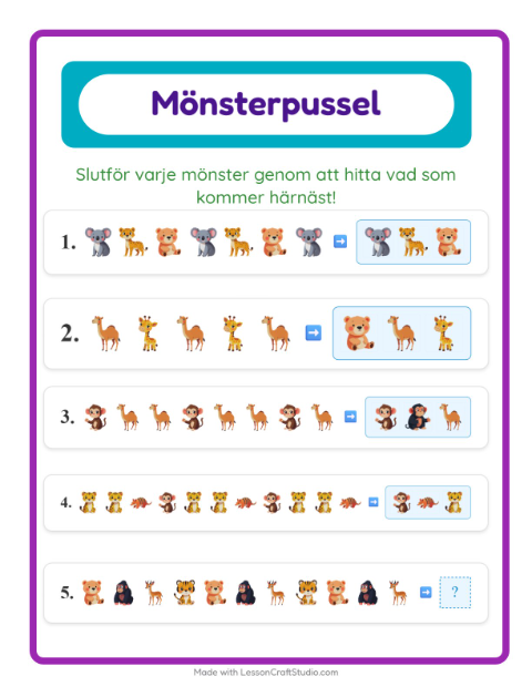 Mönster – Djurparksdjur