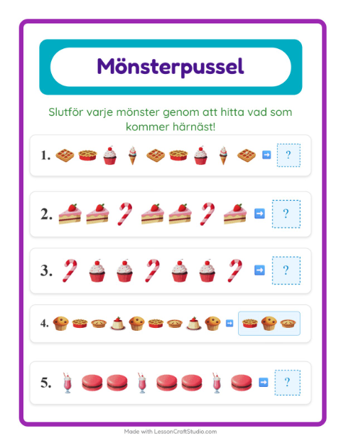 Mönster – Efterrätter och godis