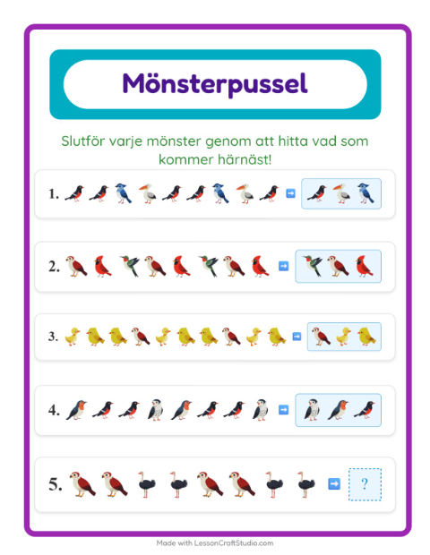 Mönster – Fåglar 2