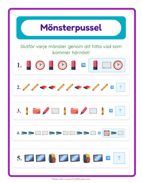 Mönster – Klassrum