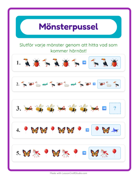 Mönster – Saker som flyger