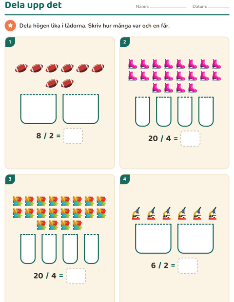 Förhandsvisning av Multiplikation med bilder-arbetsblad med Aktiviteter för Årskurs 3