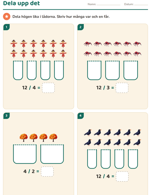 Förhandsvisning av Multiplikation med bilder-arbetsblad med Blandat för Årskurs 3