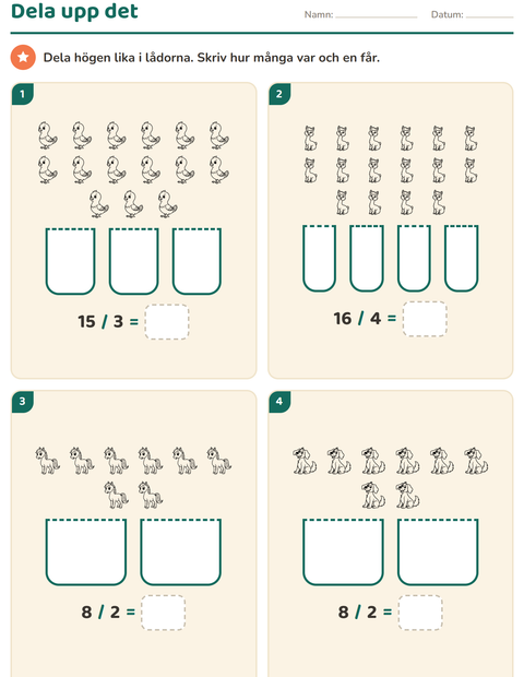 Förhandsvisning av Multiplikation med bilder-arbetsblad med Bondgårdsdjur SV för Årskurs 3