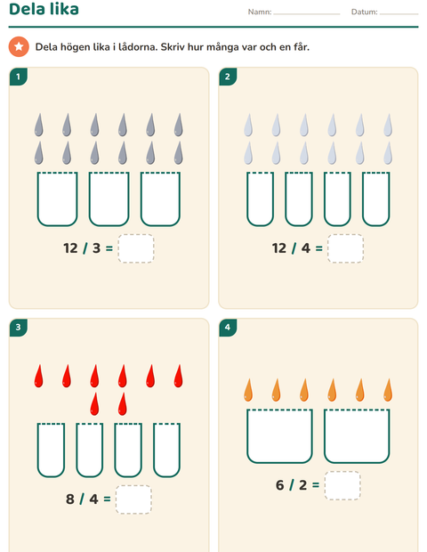 Förhandsvisning av Multiplikation med bilder-arbetsblad med Färger för Årskurs 2