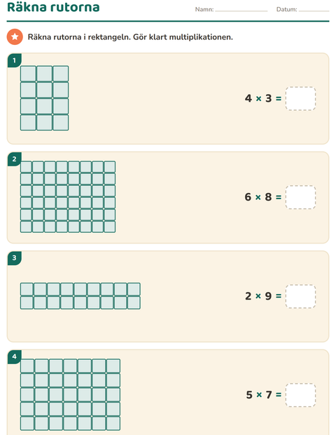 Förhandsvisning av Multiplikation med bilder-arbetsblad för Årskurs 3