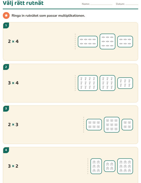 Förhandsvisning av Multiplikation med bilder-arbetsblad med Alla hjärtans dag SV för Årskurs 2