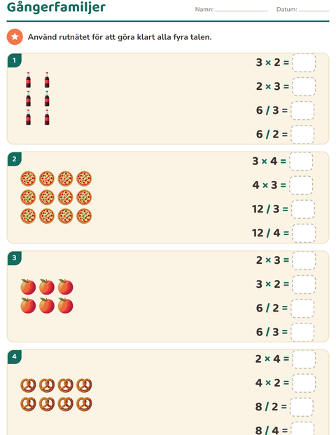 Förhandsvisning av Multiplikation med bilder-arbetsblad med I snabbköpet för Årskurs 3