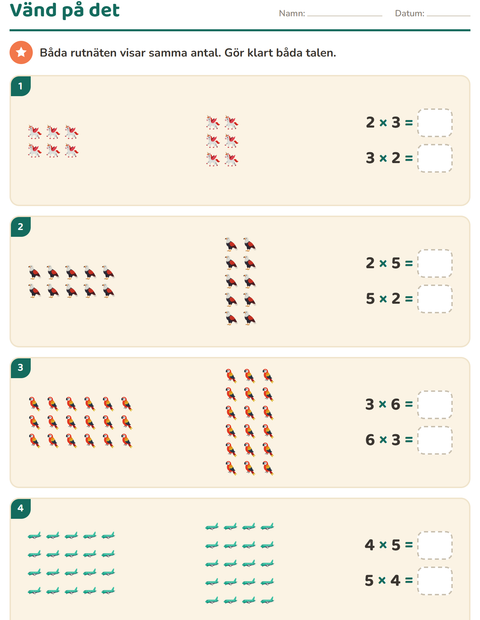 Förhandsvisning av Multiplikation med bilder-arbetsblad med Saker som flyger för Årskurs 3