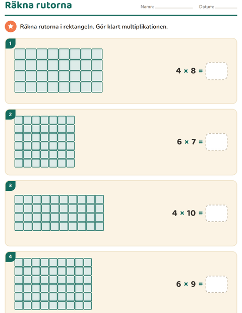 Förhandsvisning av Multiplikation med bilder-arbetsblad för Årskurs 3