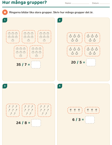 Förhandsvisning av Multiplikation med bilder-arbetsblad med Grönsaker SV för Årskurs 2