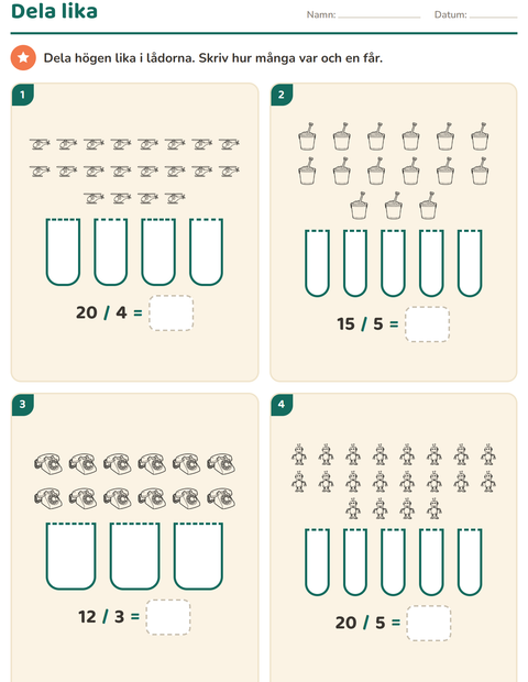 Förhandsvisning av Multiplikation med bilder-arbetsblad med Leksaker SV 2 för Årskurs 2