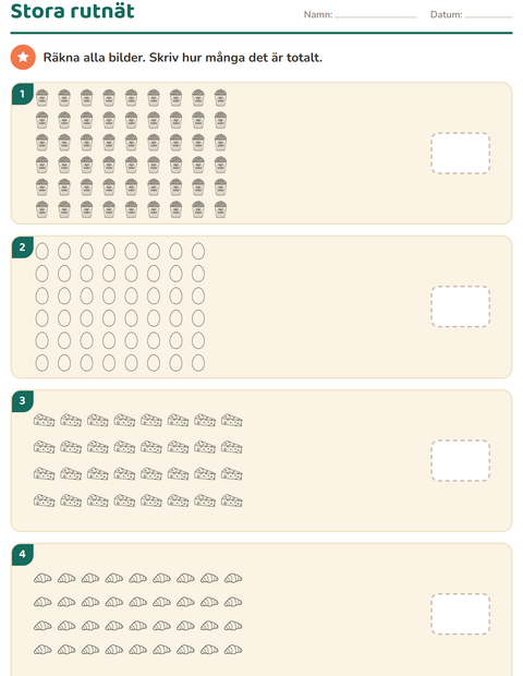 Förhandsvisning av Multiplikation med bilder-arbetsblad med Mat SV 3 för Årskurs 3