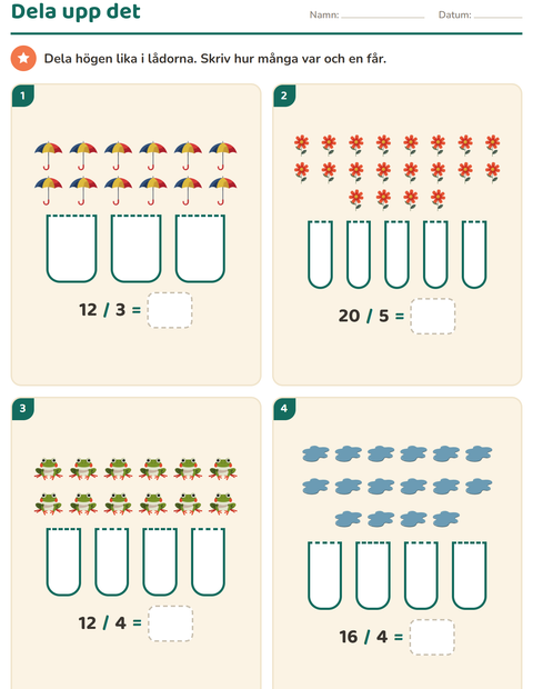Förhandsvisning av Multiplikation med bilder-arbetsblad med Vår för Årskurs 3