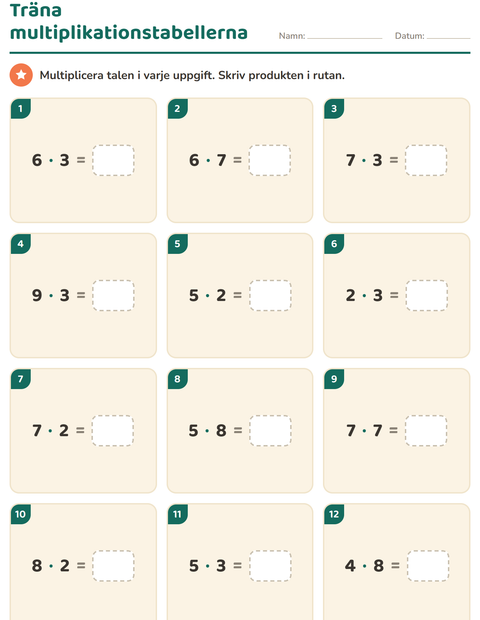 multiplikationstabeller-g3358