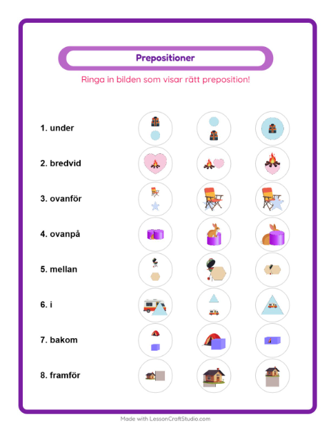 Prepositioner – Camping