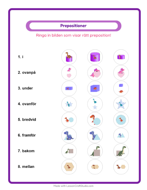 Prepositioner – Dinosaurier
