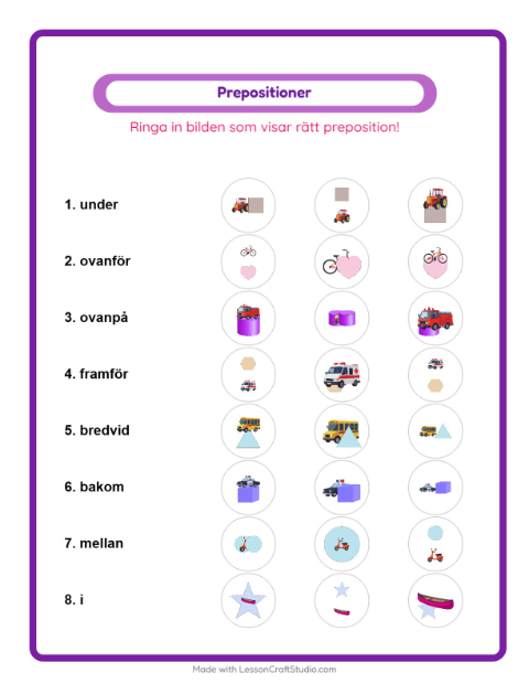 Prepositioner – Fordon