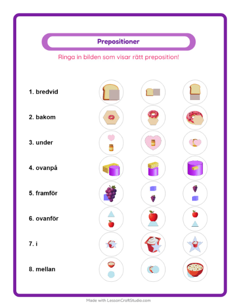 Prepositioner – Frukost