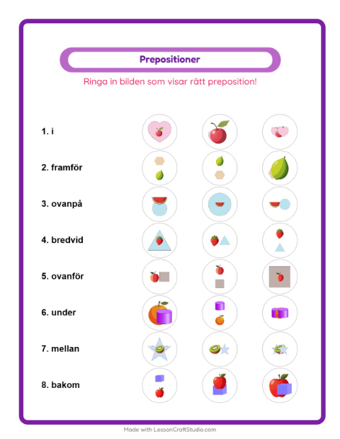 Prepositioner – Frukter