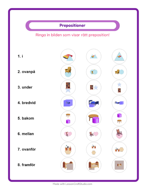 Prepositioner – Möbler