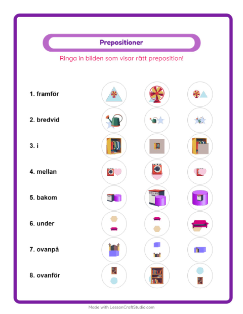 Prepositioner – Runt huset