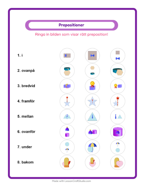 Prepositioner – Tillbehör