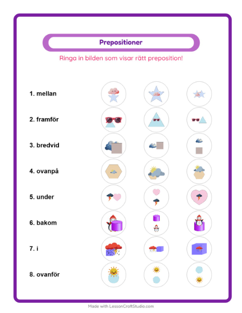 Prepositioner – Väder