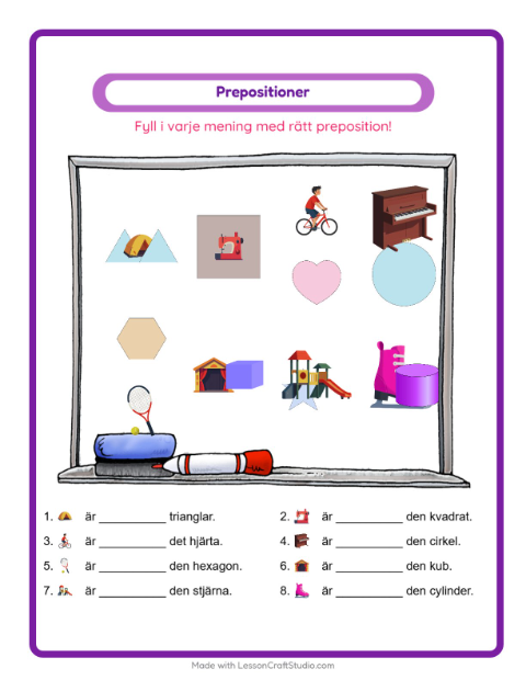 Prepositioner – Aktiviteter