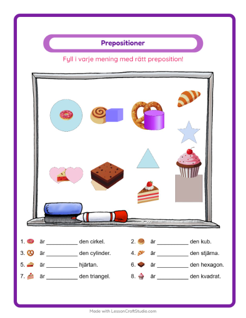 Prepositioner – Bageri