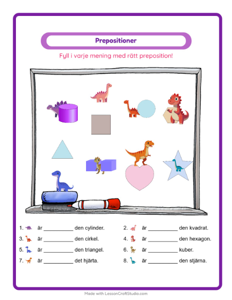 Prepositioner – Dinosaurier