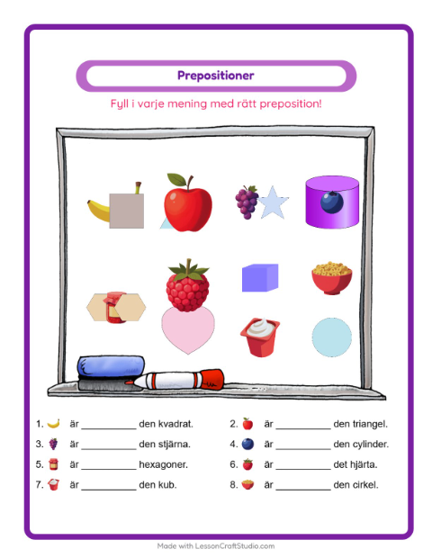 Prepositioner – Frukost