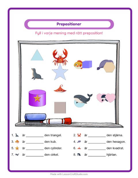 Prepositioner – Havsliv