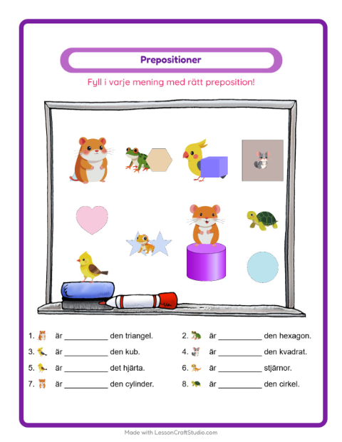 Prepositioner – Husdjur