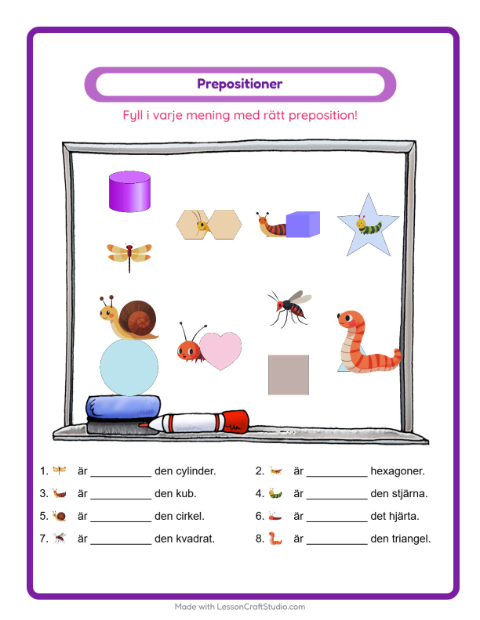 Prepositioner – Insekter och kryp