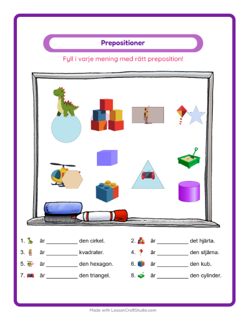 Prepositioner – Leksaker