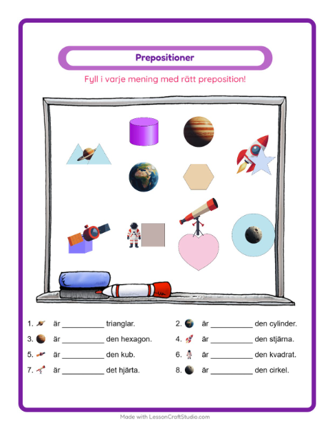Prepositioner – Rymden