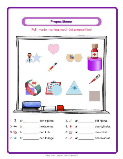 Prepositioner – Sjukhus