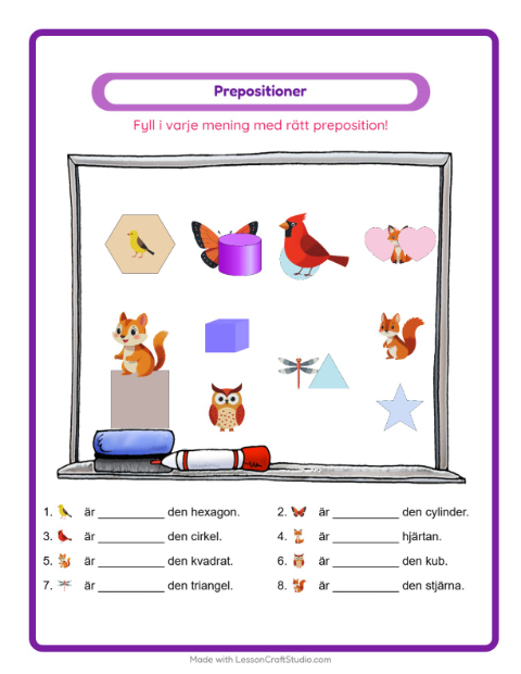 Prepositioner – Skogsdjur