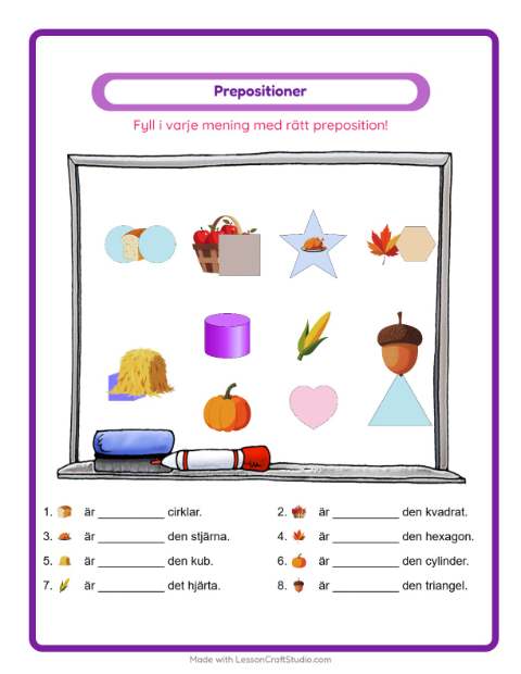 Prepositioner – Thanksgiving