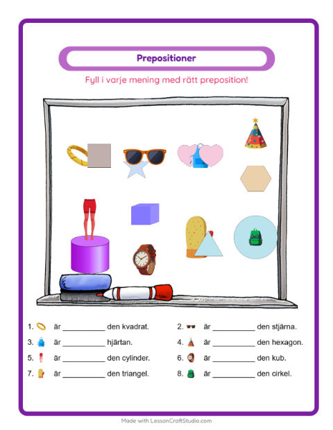 Prepositioner – Tillbehör